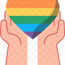 Hand holding LGBTQ heart  Icon