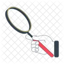 Hand holding magnifying glass  Icon