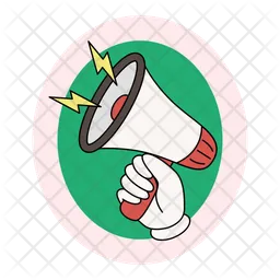 Hand holding megaphone sticker  Icon
