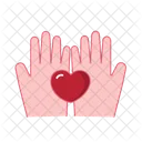 Hand holding mini heart  Icon