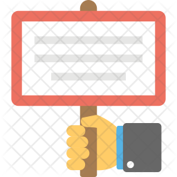 Hand Holding Placard Icon