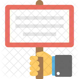 Hand Holding Placard  Icon