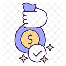 Hand holding sack with money  Icon