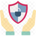 Hand Holding Shield Lock Protection Concept Security Concept Icon