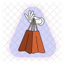Hand holding shopping bags sticker  Icon