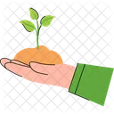 Hand Holding Sprout  Icon