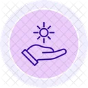 Hand holding sun  Icon