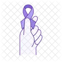 Hand Ribbon Cancer Icon