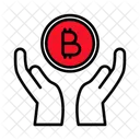 Hand Bitcoin Blockchain Icon