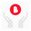 Hand Bitcoin Blockchain Icon