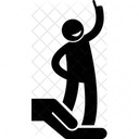 Hand Lifted Man Icon