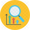 Graph With Magnifier Analysis Case Study Icon