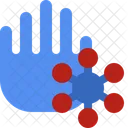 Hand mit Virus  Symbol