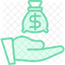 Hand Money Duotone Line Icon Icon