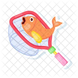 Hand net sticker vector in flat style  Icon