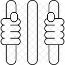 Hand Of Prisoner Jail Inmate Behind Bars Icon
