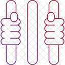 Hand Of Prisoner Jail Inmate Behind Bars Icon