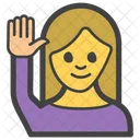 Hand Raise Female Woman Lady Icon