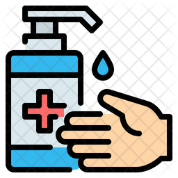 Free Hand Sanitizer Icon of Colored Outline style - Available in SVG