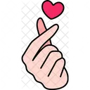 Hand Symbol Mini Heart  Icon
