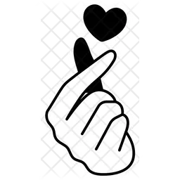 Hand Symbol Mini Heart  Icon