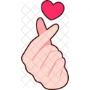 Hand Symbol Mini Heart  Icon