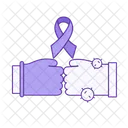 Hand Ribbon Cancer Icon