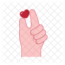 Hand touching mini heart  Icon