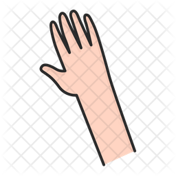 Hand Waving Icon - Download in Colored Outline Style