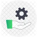 Hand With A Cog Management Control Icon