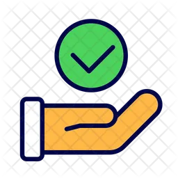 Hand with check mark  Icon