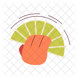 Hand with folding fan cooling down  Icon