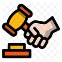 Hand With Gavel Authority Justice Icon