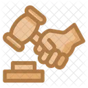 Hand With Gavel Authority Justice Icon