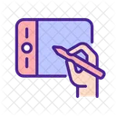 Hand with graphic tablet  Icon