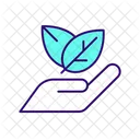 Hand with leaves  Icon