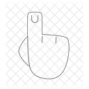 Hand with pointing index finger up  Icon