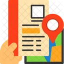 Hand With Resume And Map Job Search Application Process Icon