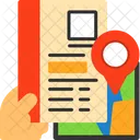 Hand With Resume And Map Job Search Application Process Symbol