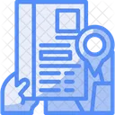 Hand With Resume And Map Job Search Application Process Icon