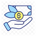Hand with saved money  Icon