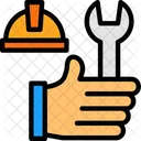 Hand With Tools Work Tools Icon