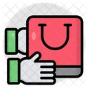 Handbag Giving Shopping Bag Jute Icon