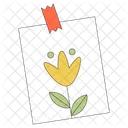 Handdrawn flower picture with patch  Icon