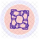 Hande Team Farbkreis Symbol Icon