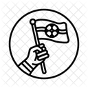 Handheld Flagge Winken Jubeln Symbol