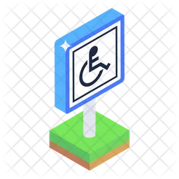 Handicap Sign Board  Icon