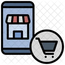 Einzelhandler Online Shopping Geschaft Icon