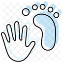 Handprint And Footprint Color Shadow Thinline Icon Icon