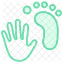 Handprint And Footprint Duotone Line Icon Icon